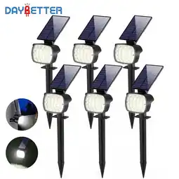 Walmart DAYBETTER Solar Lights Outdoor,800LM 6500K Solar Spotlights for Yard Garden Lawn Patio Tree,White offer