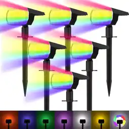 Walmart CHARKEE Solar Spot Lights Outdoor Multicoloured Spotlights,7 Modes/6 Color Changing,for Yard Garden offer