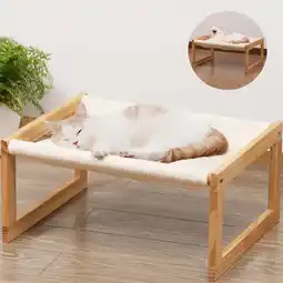 Walmart FUKUMARU Cat Bed, Raised Puppy Bed with Removable Cozy Cover, White offer