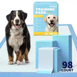 Walmart Powools Puppy Pads, Extra Large 6-Layer Super Absorbent Leak-Proof Pee Pads, 34 x 28, 98 Count offer
