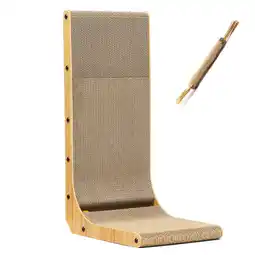 Walmart FUKUMARU Cat Scratcher, 26.8 Inch L-Shaped Scratch Pad with Ball & chew Toy offer