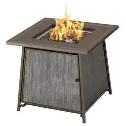 Walmart BALI OUTDOORS 28 Gas Fire Pit Table with Metal Lid and Lava Rocks, 50,000 BTU / Gray offer