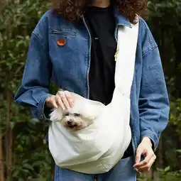 Walmart FUKUMARU Dog Sling, Ultralight Cat Carrier, Foldable Puppy Bag, Cream offer