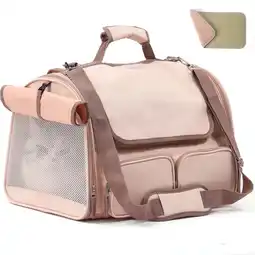 Walmart FUKUMARU Cat Carrier Airline Approved, Soft Sided Cat Travel Bag Breathable, Pink offer