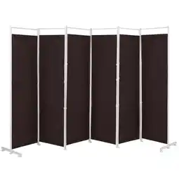 Walmart Costway 6-Panel Room Divider Folding Privacy Screen w/Steel Frame Decoration Brown offer