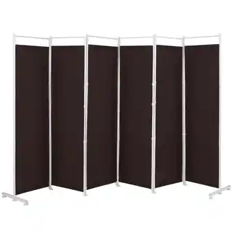 Walmart Costway 6-Panel Room Divider Folding Privacy Screen w/Steel Frame Decoration Brown offer