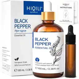 Walmart HIQILI Black Pepper Essential Oil, Pure Natural Black Pepper Oil for Aromatherapy, Diffuser-100mL offer