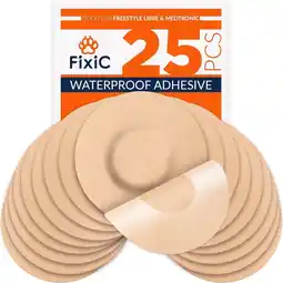 Walmart Fixic Freestyle Libre Sensor Covers - 25 PCS - Good for Libre 1, 2, 3 - Without Glue in the Center! offer