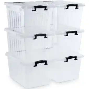 Walmart Kerhouze 22 Qt Clear Storage Bins with Lids Plastic Stackable 6 Pack offer