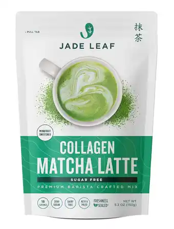 Walmart Jade Leaf Matcha Latte Powder Mix, Sweetened, Premium Grass-Fed Collagen, Sugar-Free, 5.3oz Pouch offer