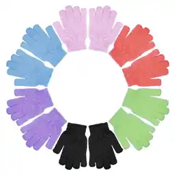 Walmart Okaka 6 Pairs Exfoliating Bath Gloves for Shower, Spa, Massage and Body Scrubs Men and Women offer