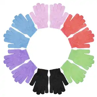 Walmart Okaka 6 Pairs Exfoliating Bath Gloves for Shower, Spa, Massage and Body Scrubs Men and Women offer