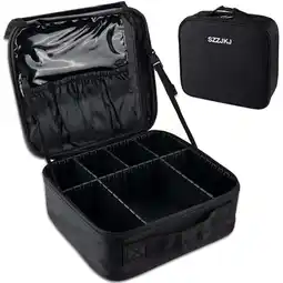 Walmart SZZJKJ Makeup Bag, Makeup Organizer, Large Capacity Travel Toiletry Bag Organizer (Black) offer