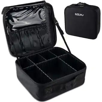 Walmart SZZJKJ Makeup Bag, Makeup Organizer, Large Capacity Travel Toiletry Bag Organizer (Black) offer