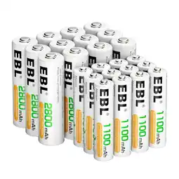 Walmart EBL Rechargeable Batteries (24 Pack) 2800mAh AA Batteries & 1100mAh AAA Batteries, Ni-MH offer