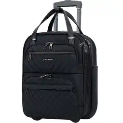Walmart KROSER 16-Inch Quilt Softside Underseat Carry On Luggage , Black offer
