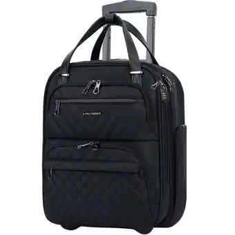 Walmart KROSER 16-Inch Quilt Softside Underseat Carry On Luggage , Black offer