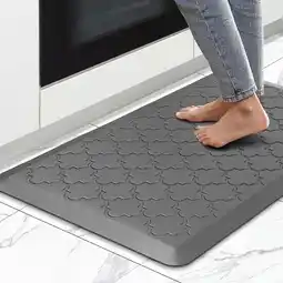 Walmart GALMAXS7 Kitchen Mat Anti Fatigue Cushioned Mat Gray Kitchen Rug Memory Foam Ergonomic Rug 17x 29 offer
