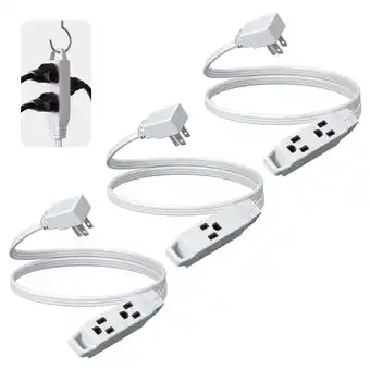 Walmart DEWENWILS 3 FT Extension Cords for Indoor 3 Prong with 3 Outlets Power Strip SPT-3 16 AWG 3-Pack offer