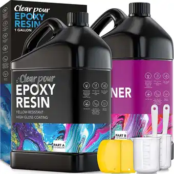 Walmart Clear Pour Epoxy Resin Kit Clear Epoxy Adhesive Epoxy Adhesive,1 Gallon, 2 Pieces offer