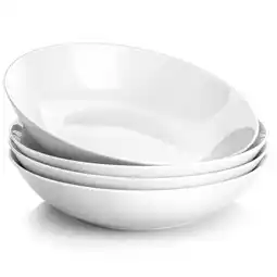 Walmart vancasso Pasta Bowls, Porcelain Salad Bowls Set of 4, 30oz Large White Serving Bowls, Soup Bowls offer