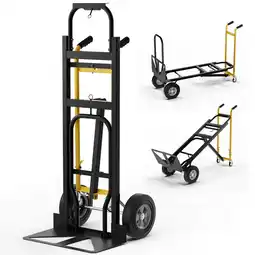 Walmart Costway 3-in-1 Convertible Hand Truck with 4 Rubber Wheels 1000 lbs Max Load Capacity offer