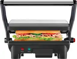 Walmart Chefman 3-in-1 Panini Press & Grill, 2-Slice Non-Stick, Opens Flat - Stainless Steel, New offer