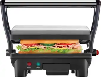 Walmart Chefman 3-in-1 Panini Press & Grill, 2-Slice Non-Stick, Opens Flat - Stainless Steel, New offer