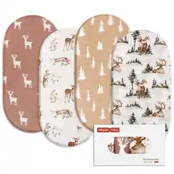 Walmart Gllquen Baby Bassinet Sheets Set 4 Pack Newborn Infant Baby Boys Grils 32X16, Elk offer