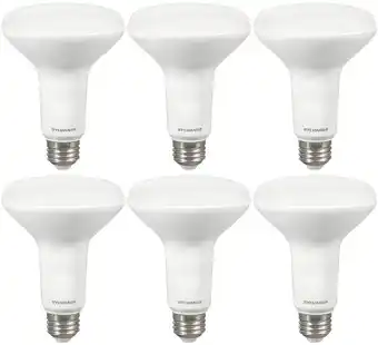 Walmart Sylvania 10 Year 65W BR30 LED Light Bulb, Soft White, 6 Pack offer