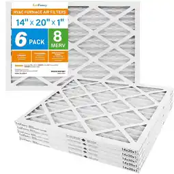 Walmart LotFancy 14x20x1 Air Filters, 6 Pack, MERV 8 Pleated HVAC AC Furnace Filters offer