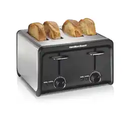 Walmart Hamilton Beach 4 Slice Toaster, Wide Slots, Bagel Function, Stainless, Toast Boost, Auto Shutoff offer