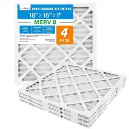 Walmart LotFancy 16x16x1 Air Filters, 4 Pack, MERV 8 Pleated HVAC AC Furnace Filters offer