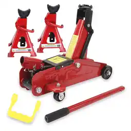 Walmart Hydraulic Trolley Service/Floor Jack Combo with 2 Jack Stands, 2 Ton (4409 lb) Capacity, Red offer