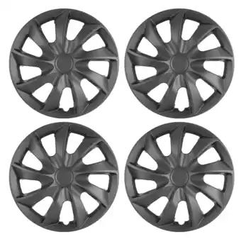 Walmart 17 Set Of 4 Black Wheel Covers Snap On Hub Caps Fit R17 Tire + Steel Rim offer