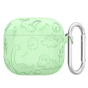 Walmart SUNHUFA Silicone Case Protector w/ Carabiner Cute Cover for AirPods 4 Gen (2024)(Green) offer