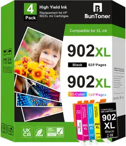 Walmart 902 Ink Cartridge Compatible for HP 902XL Ink Cartridges Combo Pack for 902 902xl HP Ink (4 Pack) offer