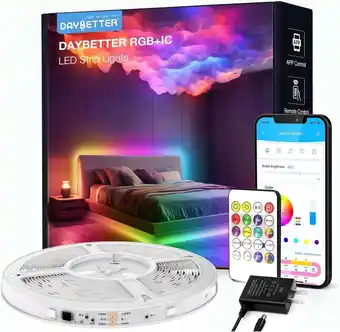 Walmart DAYBETTER 16.4ft LED Strip Lights for Bedroom,Smart RGBIC Home Decor,Segmented Color Changing on App offer