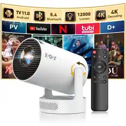 Walmart XGODY Gimbal 3S Smart Mini Portable Projector with Bluetooth & WiFi,Support 1080P,White, 1 Count offer