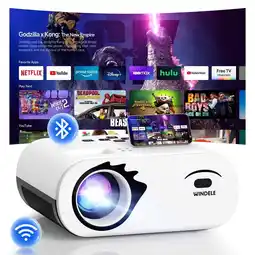 Walmart WINDELE 5G WIFI Bluetooth Projector with Screen,USB-C Power Bank Powered Projector for Outdoor,16oz offer