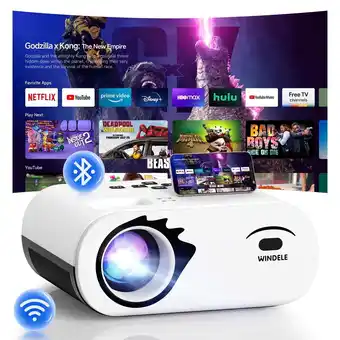 Walmart WINDELE 5G WIFI Bluetooth Projector with Screen,USB-C Power Bank Powered Projector for Outdoor,16oz offer