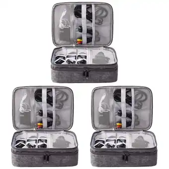 Walmart GOOHOCHY Set of 3 Multifunctional Data Cable Storage Bag Travel Organizer Dad offer