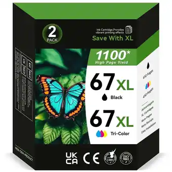 Walmart 67XL Ink Cartridge Compatible for HP 67 Ink Cartridge Deskjet 2700e 2752e 2755e 2855e 2852e offer