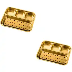 Walmart Barbecue Drain Pan Grid Food Tray Condiment Dip Separator Divided Plate for BBQ 2 PCS offer
