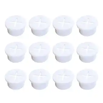 Walmart REACHISE White Cable Cord Grommet Rubber: 12pcs Wire Grommet 2.4cm Cord Organizer offer