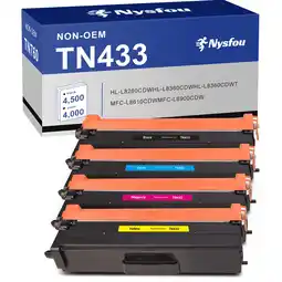 Walmart TN433 Toner Compatible for Brother TN433 Toner Cartridge Set for Brother TN 433 TN431 TN436 (4-Pack) offer