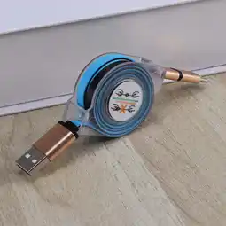 Walmart FRCOLOR Telescopic Data Cable Car Phone Charger Retractable Charging Cord Blue offer