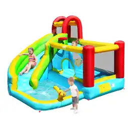 Walmart Gymax Inflatable Kids Water Slide Jumper Bounce House Splash Water Pool Without Blower offer
