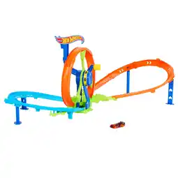 Walmart Hot Wheels Rapid Launch & Loop Playset with 1:64 Scale Die-Cast Toy Car, Crash & Track Set offer
