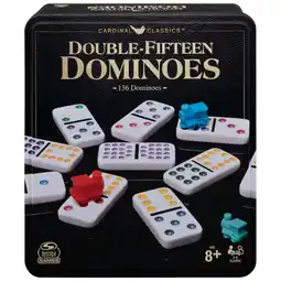 Walmart Spin Master Games, Classics Double Fifteen Dominoes Set in Storage Tin, for Ages 8+ offer